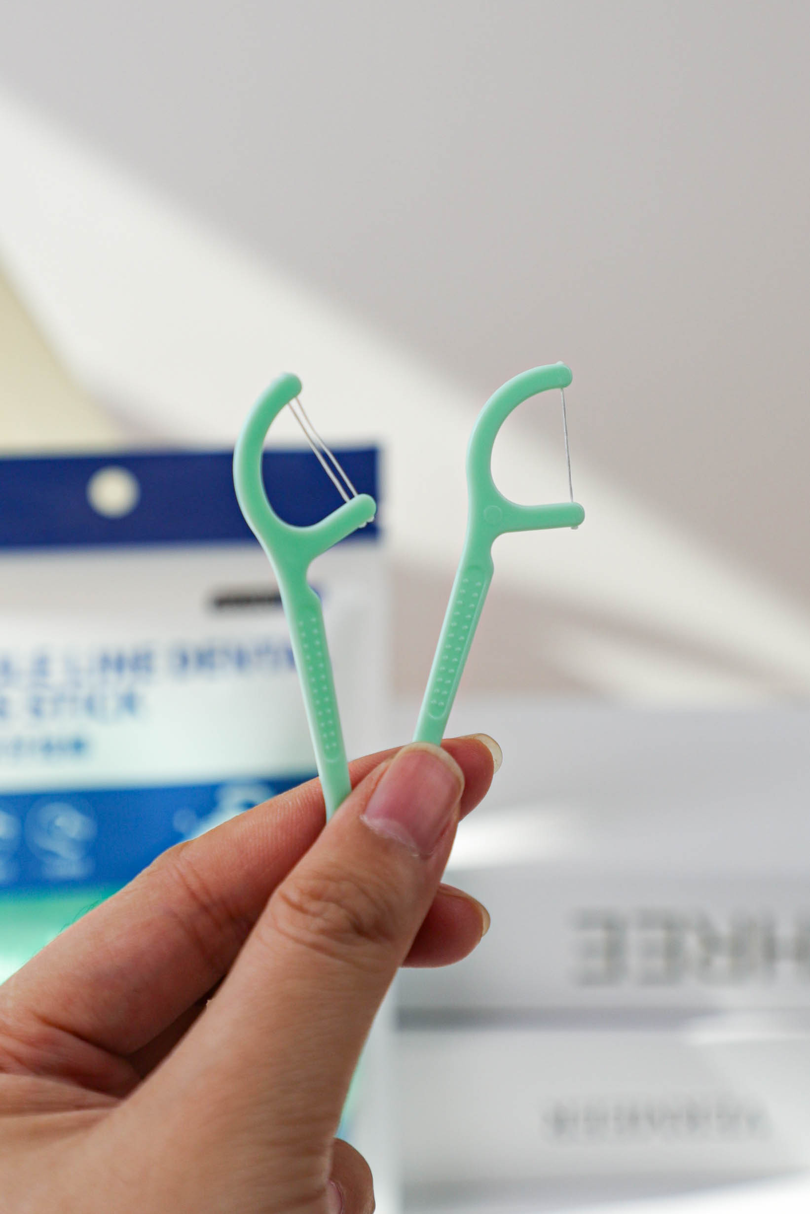 Double Line Dental Floss Stick   