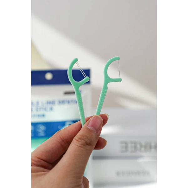 Double Line Dental Floss Stick   