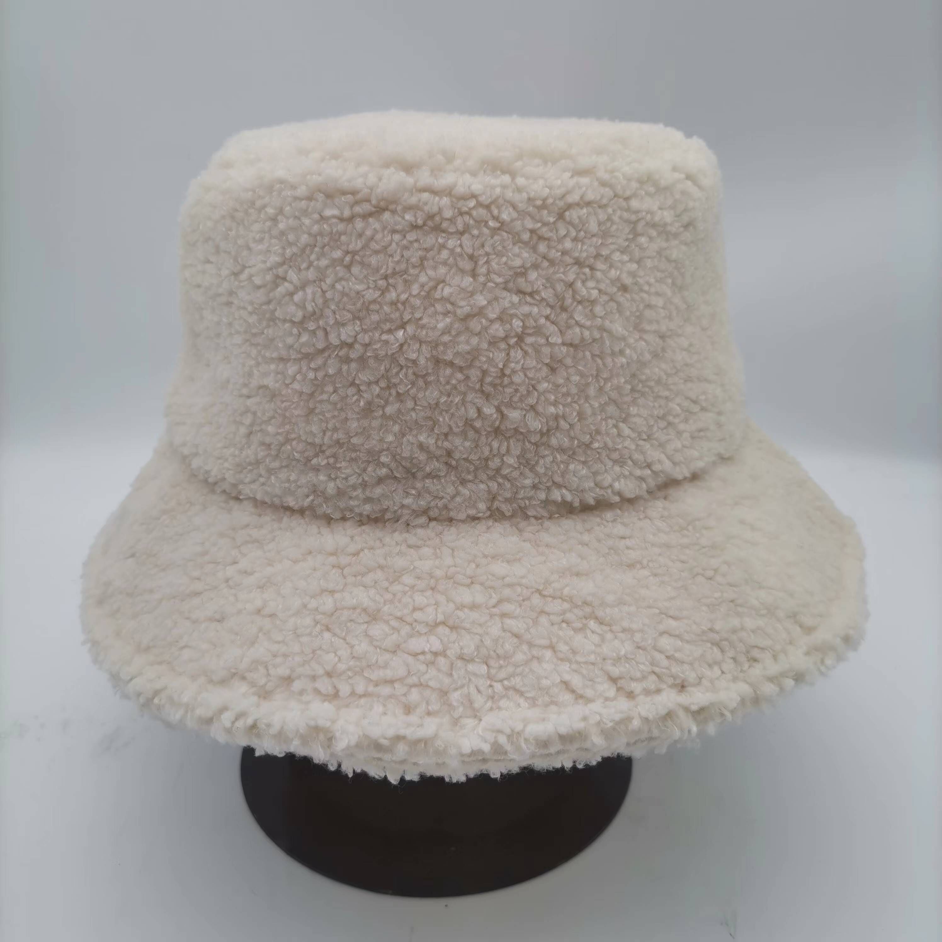 Winter Polyester Faux Shearling hat Bucket Hat