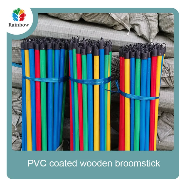 China PVC coated wood broom handle eucalyptus wooden house mop sticks
