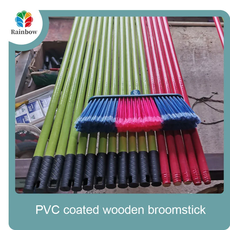 Cleaning indoor outdoor plastic cover wooded stick brooms handle brush