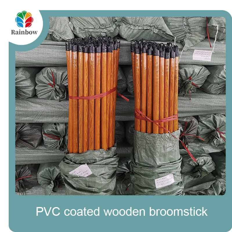 120X2.2cm PVC coated wooden broom stick wooden handle
