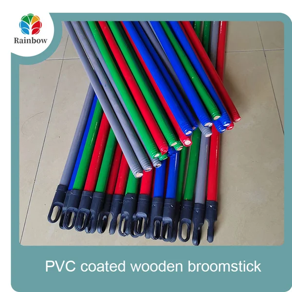 Palos de fregona para casa de madera de eucalipto con mango de escoba de madera recubierta de pvc de china