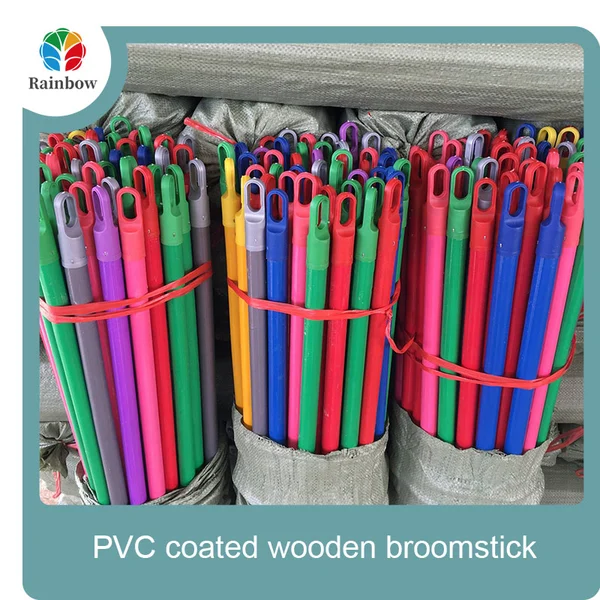 Palos de fregona para casa de madera de eucalipto con mango de escoba de madera recubierta de pvc de china