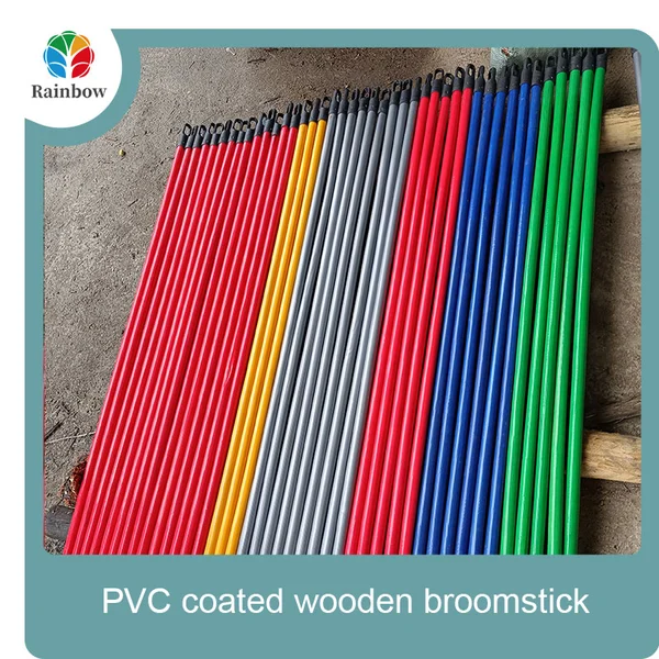 Palos de fregona para casa de madera de eucalipto con mango de escoba de madera recubierta de pvc de china