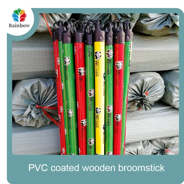 Palos de fregona para casa de madera de eucalipto con mango de escoba de madera recubierta de pvc de china