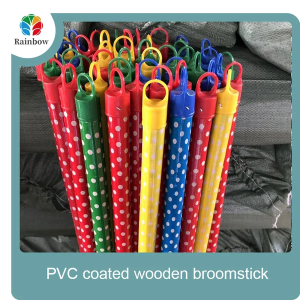 Palos de fregona para casa de madera de eucalipto con mango de escoba de madera recubierta de pvc de china
