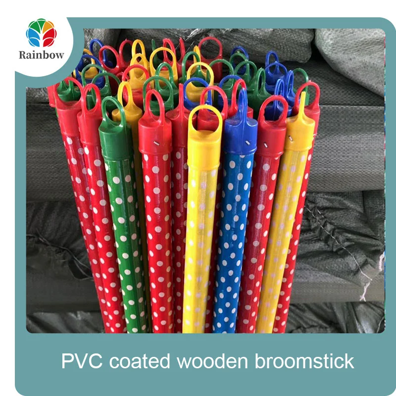 Palos de fregona para casa de madera de eucalipto con mango de escoba de madera recubierta de pvc de china
