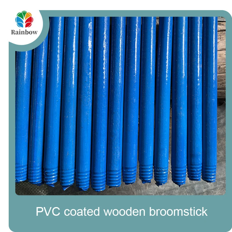 China PVC coated wood broom handle eucalyptus wooden house mop sticks