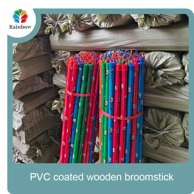 Palos de fregona para casa de madera de eucalipto con mango de escoba de madera recubierta de PVC de China