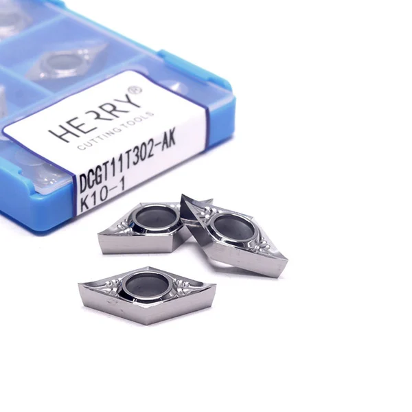 cnc makinesi dcgt11t302-ak alüminyum ve bakır için karbür tornalama uçları