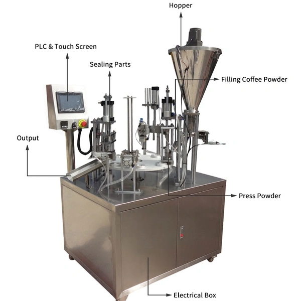 máquina de sellado de llenado de taza de café en polvo