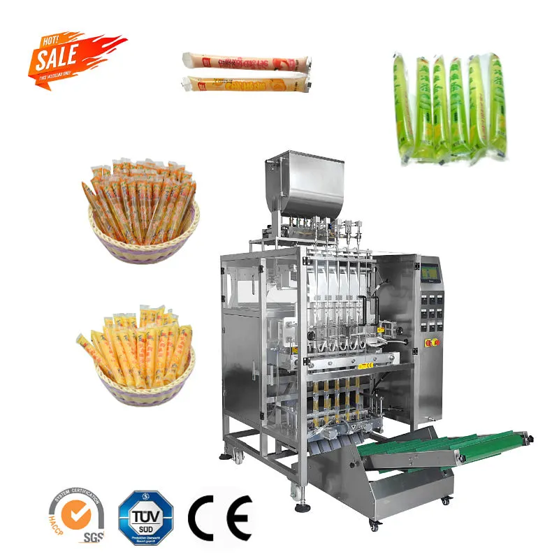 Машина для упаковки томатного соуса в пакеты с несколькими полосами движения