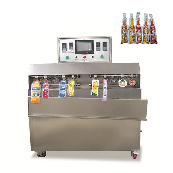 Машина для наполнения и запайки пластиковых готовых пакетов в форме бутылки