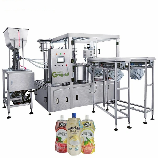 milk Spout pouch filling capping machine