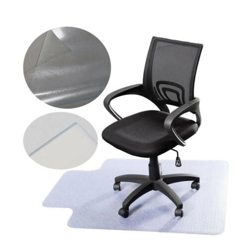 Alfombrilla transparente de pvc con reborde para suelos duros  