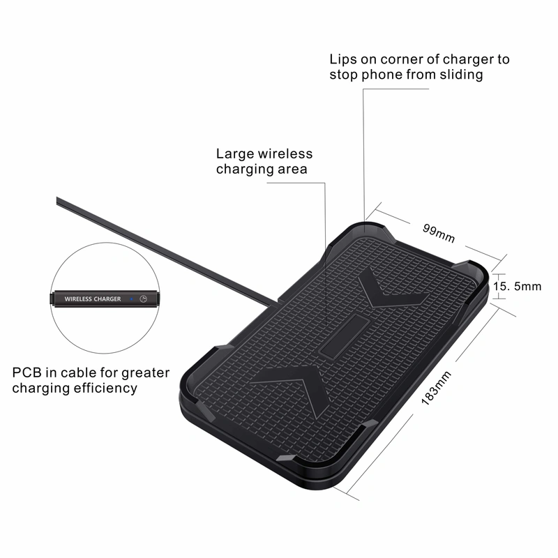Wireless Charging Pad For Car Non-slip Pad