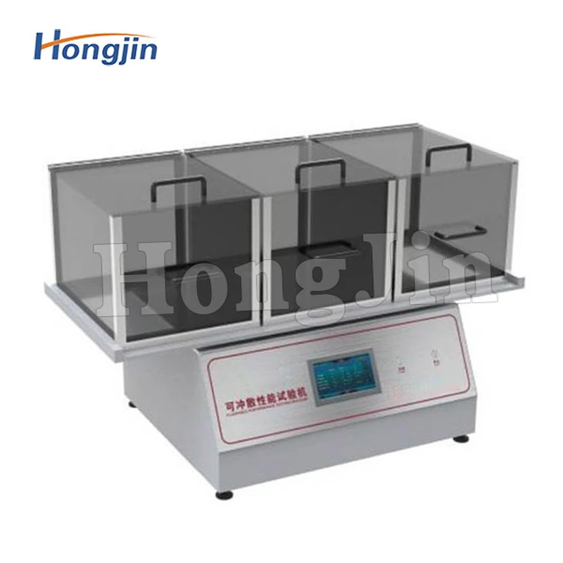 Flushable performance testing machine
