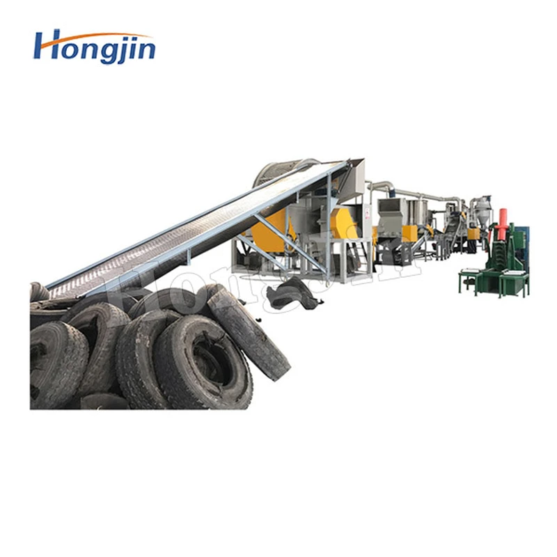 Waste tire recycling machine