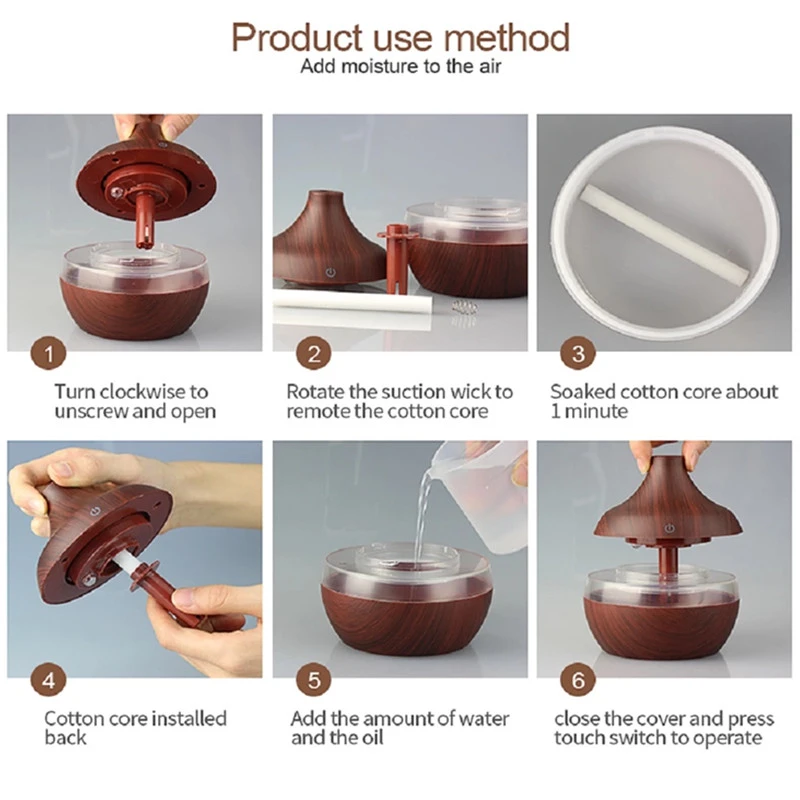 Wood Grain Humidifier Portable USB Air Humidifier