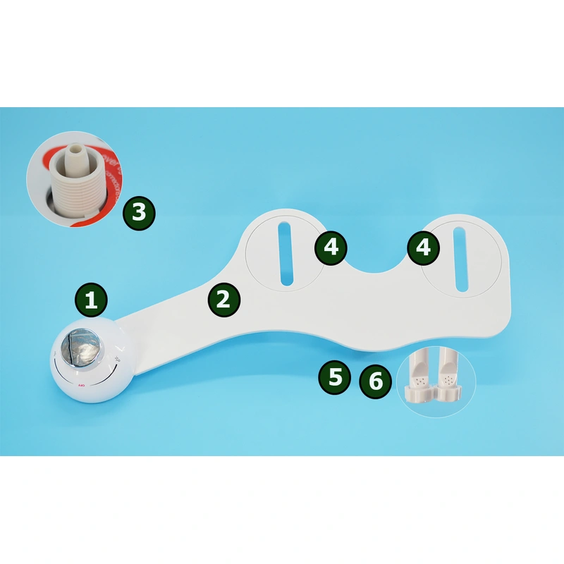 Dual Nozzle Bidet Attachment Non-Electric Mechanical Bidet Toilet