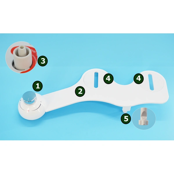  Non-Electric Mechanical Bidet Toilet Seat Attachment