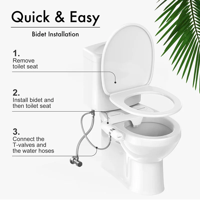 OEM/ODM Super Slim and Thin Dual Wash Nozzles Toilet Seat Attachment