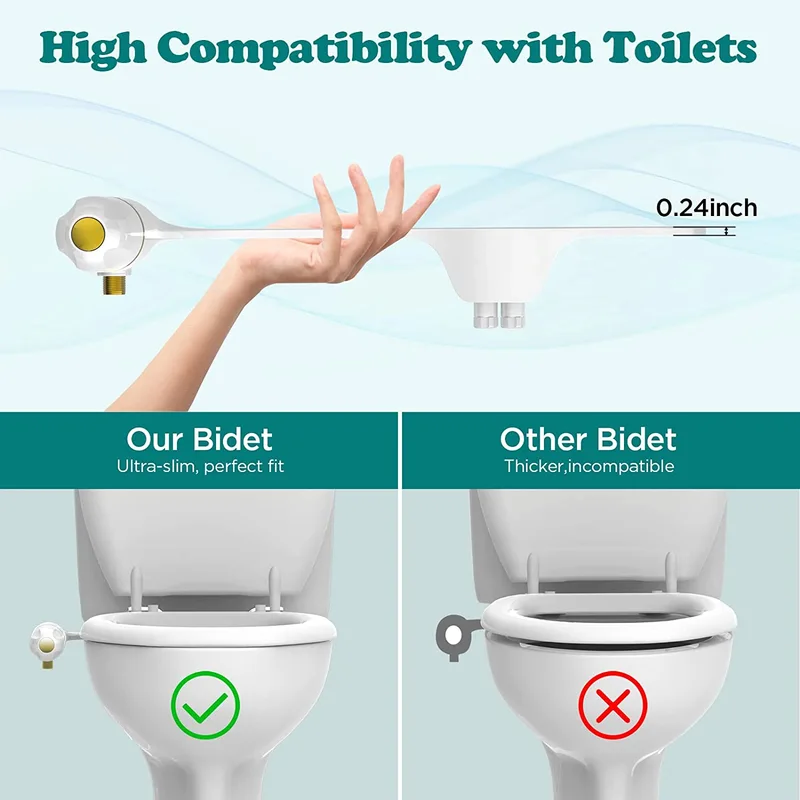  Self Cleaning Water Sprayer Bidet Toilet Seat Attachment for Personal
