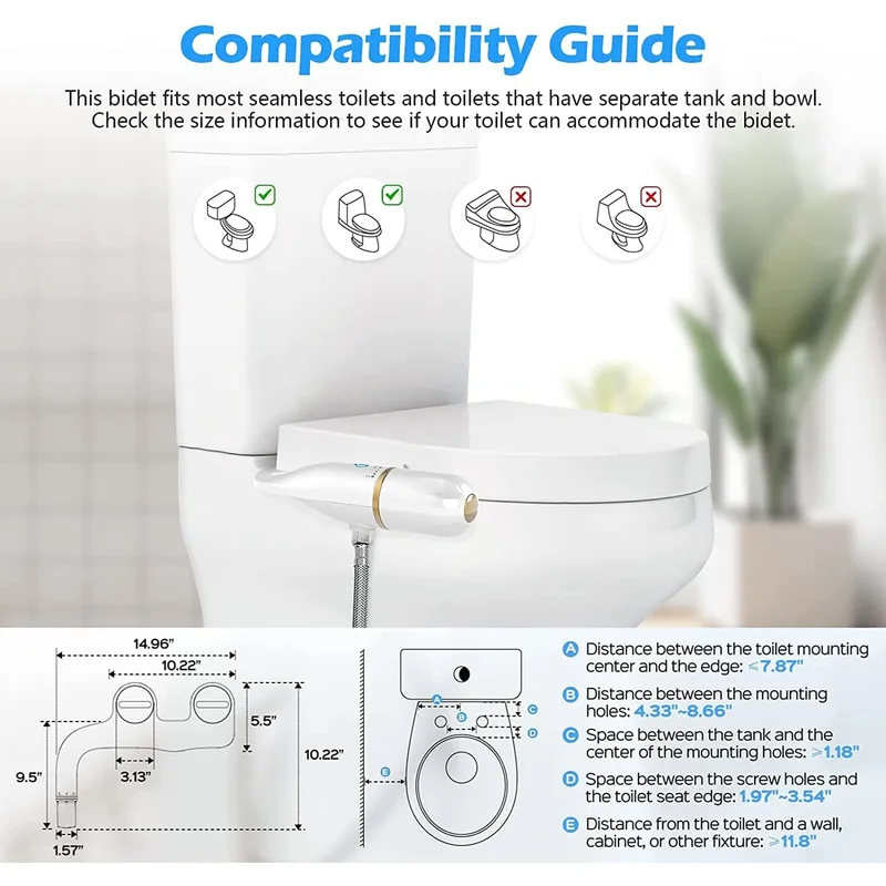  Self Cleaning Water Sprayer Bidet Toilet Seat Attachment for Personal