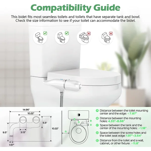  Self Cleaning Water Sprayer Bidet Toilet Seat Attachment for Personal