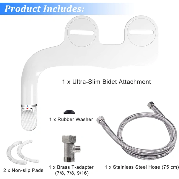 Dual Wash Nozzle Toilet Seat Attachment Non-Electric