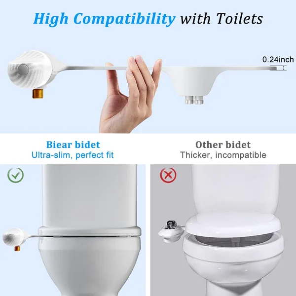 Dual Wash Nozzle Toilet Seat Attachment Non-Electric