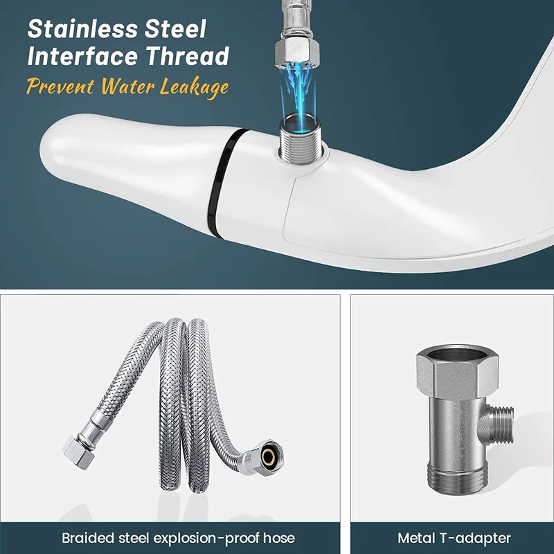 Manual Super Slim Dual Nozzles Toilet Seat Bidet Attachment