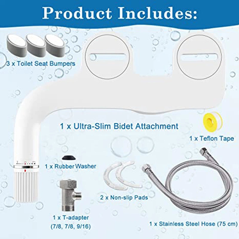 Super Slim Thin  Dual Cleaning NozzlesToilet Bidet Attachment