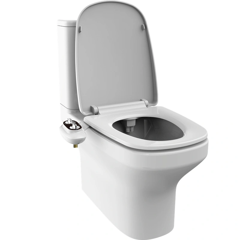 Cold Water Toilet Bidet Attachment with Dual Self-Cleaning Nozzles