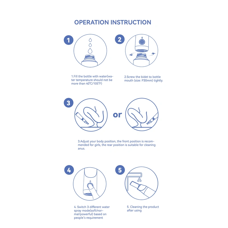 800MAH Smart Travel Portable Bidet Electricwith USB Chargeable