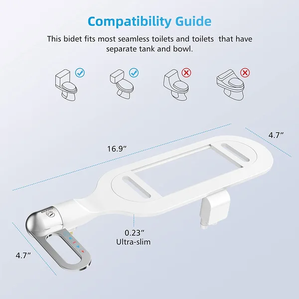 Dual Nozzles Bidet Toilet Attachment 