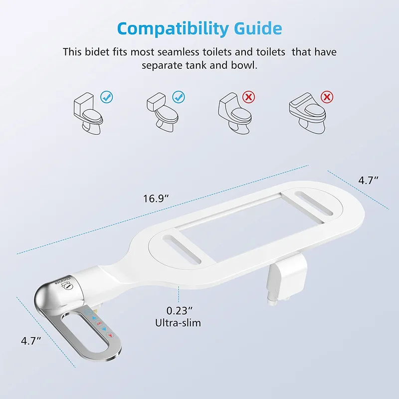 Dual Nozzles Bidet Toilet Attachment 