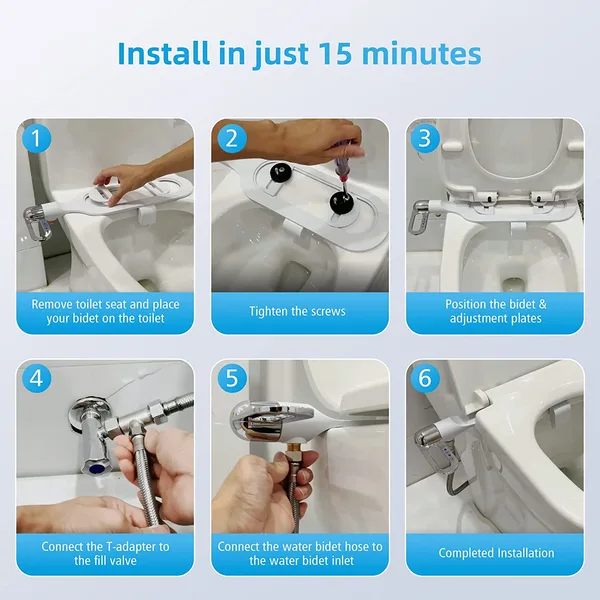 Dual Nozzles Bidet Toilet Attachment 