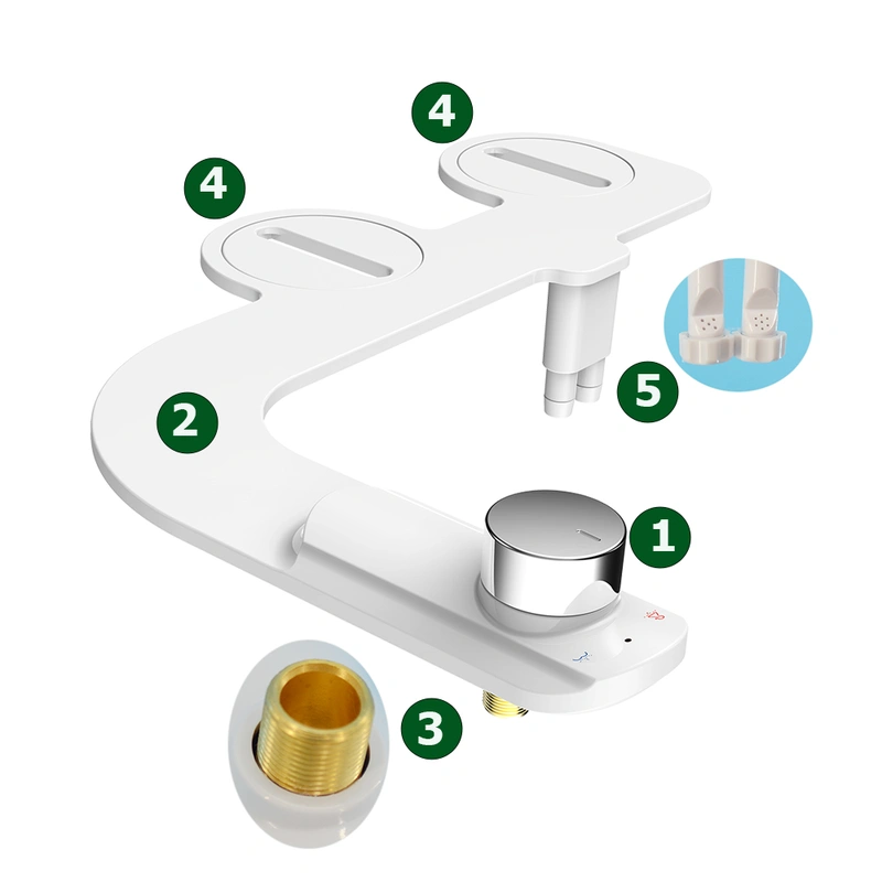  Super Thin Self-cleaning Cold Water Bidet Attachment 