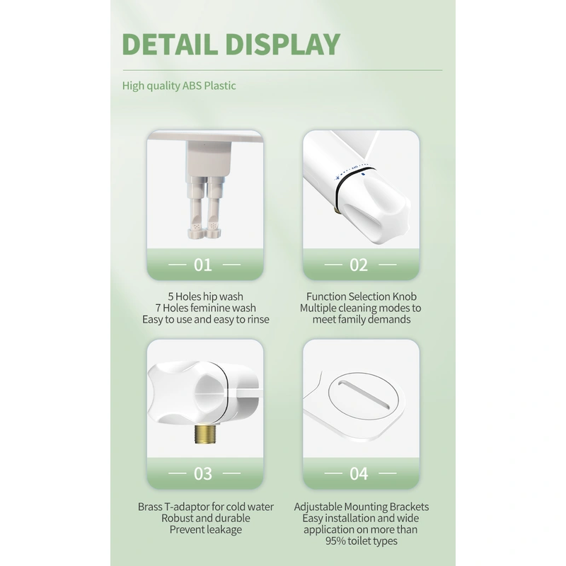  Non Mechanical Retractable Nozzle Cold Bidet Attachment for Toilet