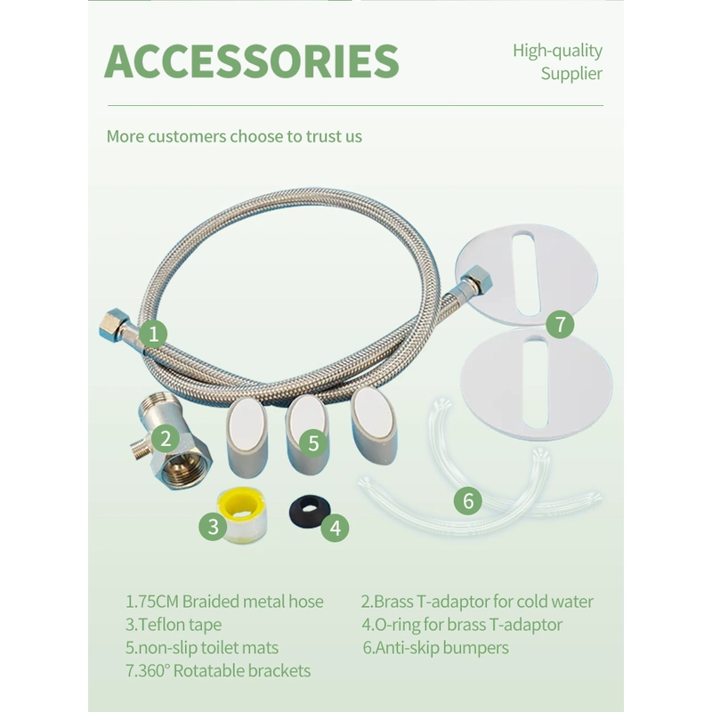  Non Mechanical Retractable Nozzle Cold Bidet Attachment for Toilet