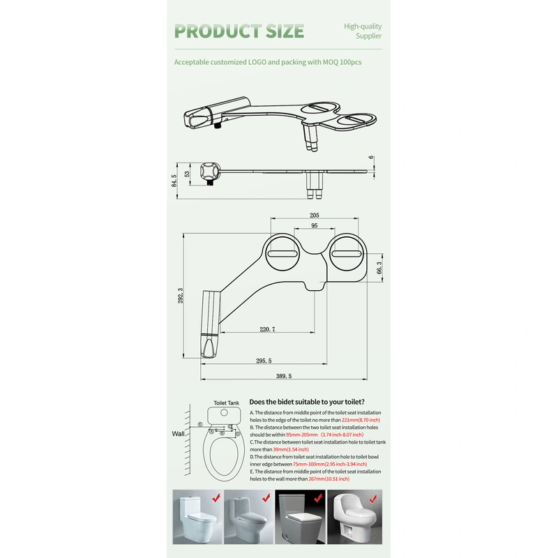  Non Mechanical Retractable Nozzle Cold Bidet Attachment for Toilet