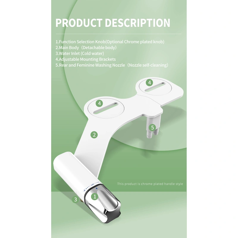 Non Mechanical Retractable Nozzle Cold Bidet Attachment for Toilet