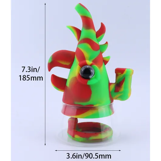 Rhino horn silicone glass bong