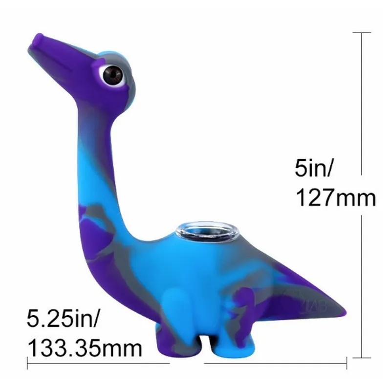 New dinosaur cartoon shape silicon pipe wholesale 