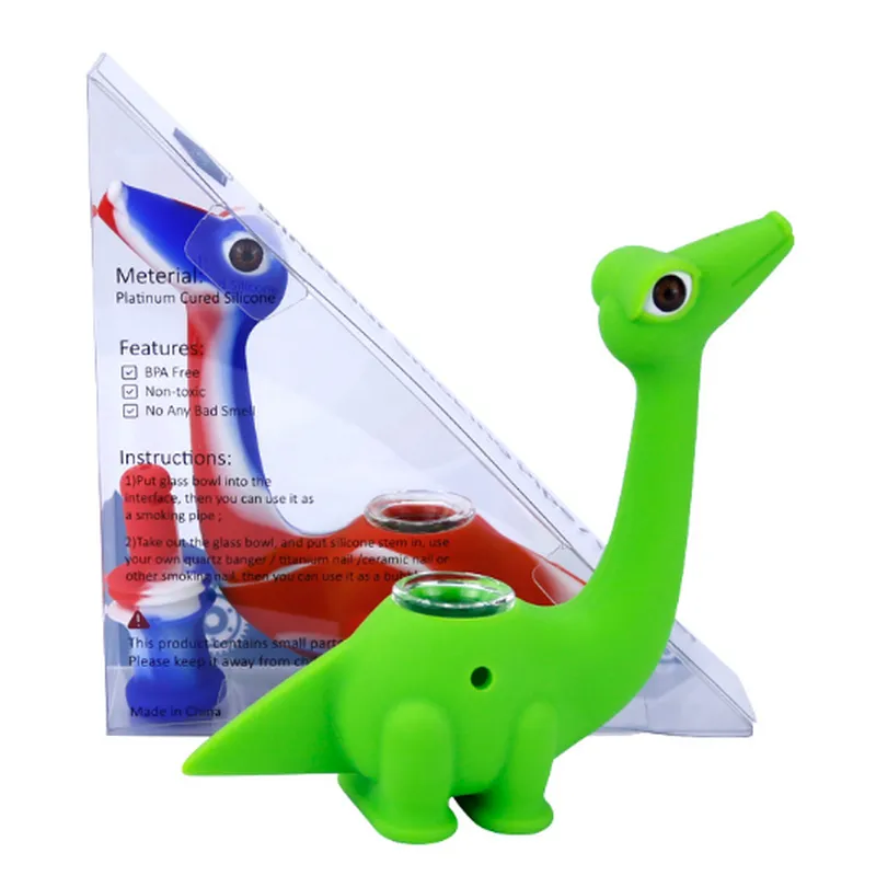 New dinosaur cartoon shape silicon pipe wholesale 