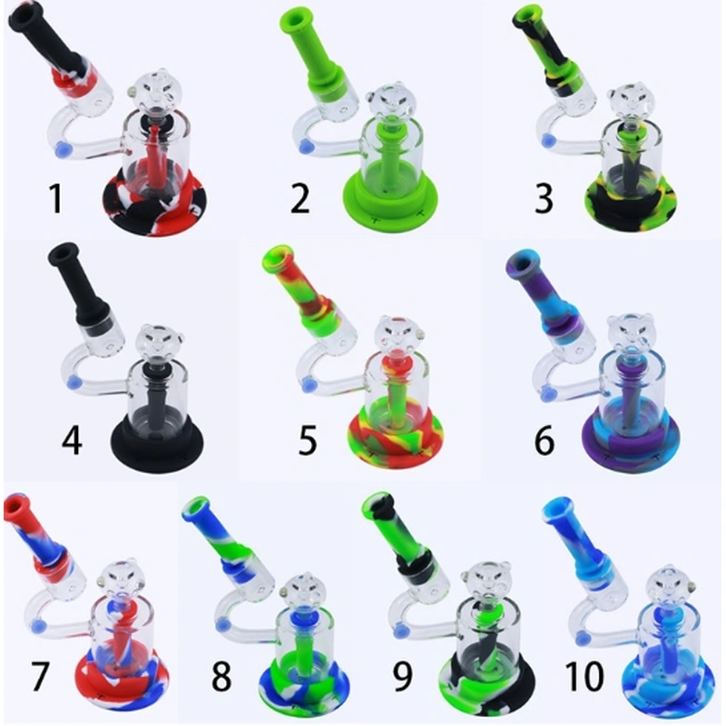 Three different flashing lights silicon bong wholesale 