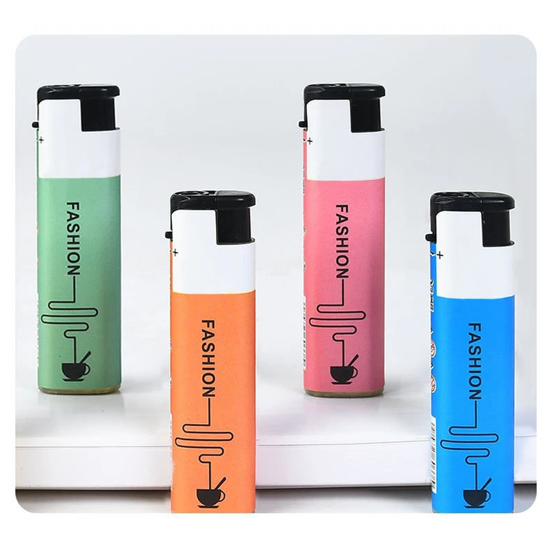wholesale windproof plastic printed inflatable disposable lighter  
