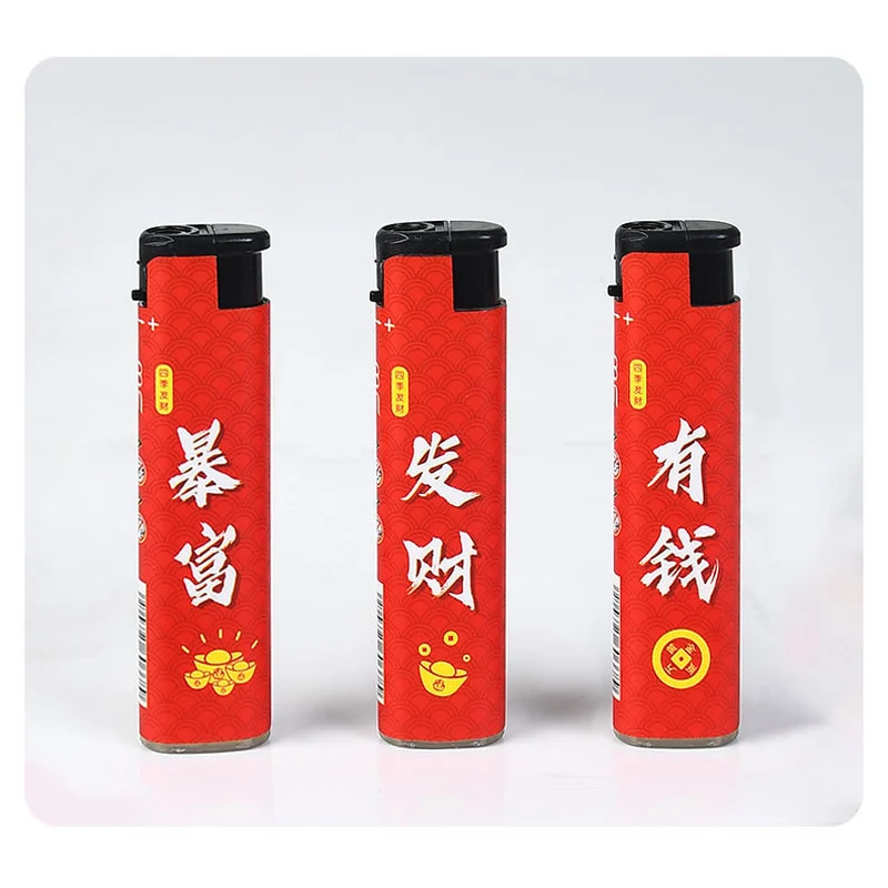 wholesale windproof plastic printed inflatable disposable lighter  